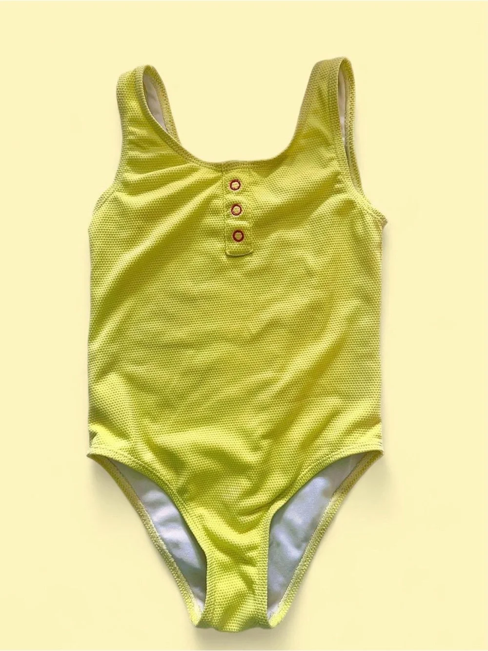 Derek Heart Bright Yellow Textured Girls' One-Piece Swimsuit
